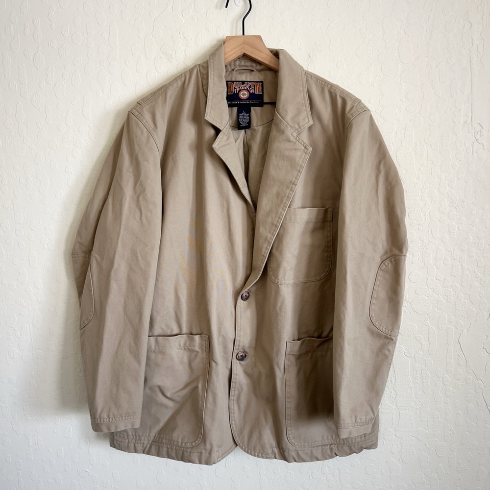 Duluth Men’s Trading Co. Firehose Canvas Utility Jacket Blazer Barn Chore Coat L